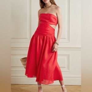 Zimmermann Red Strapless Dress